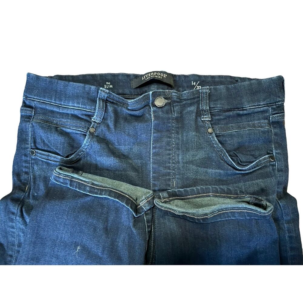 Womens Liverpool of Los Angeles Womens Vintage High Waist Dark Wash Denim Jean